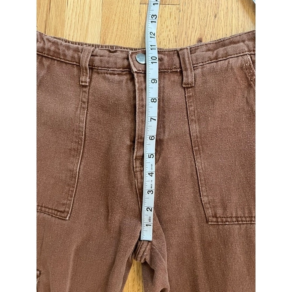 Unbranded Purple-Brown Cargo Pants Womens Medium High Rise Straight Leg Utility - Picture 7 of 8